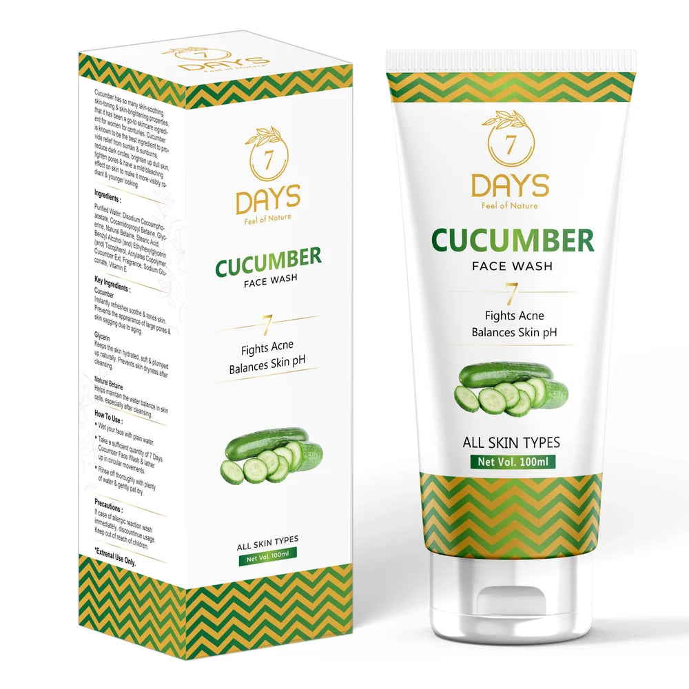 Cucumber face wash for oily skin and pimples