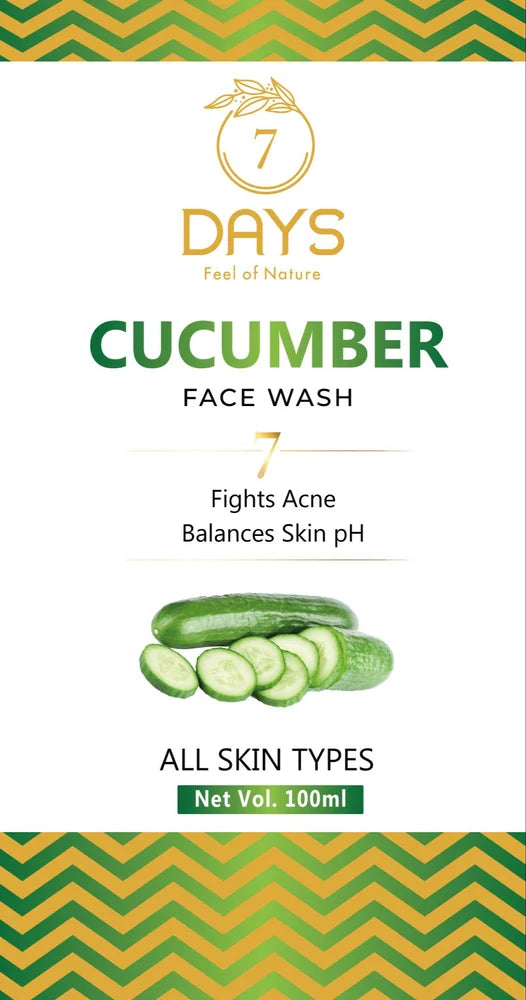 Cucumber face wash for oily skin and pimples