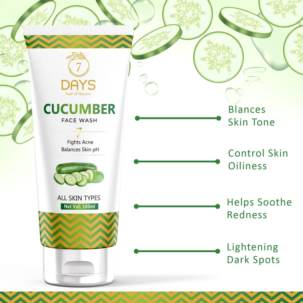 Cucumber face wash for oily skin and pimples