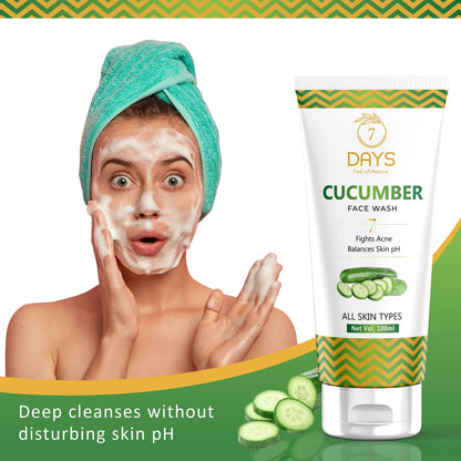 Cucumber face wash for oily skin and pimples